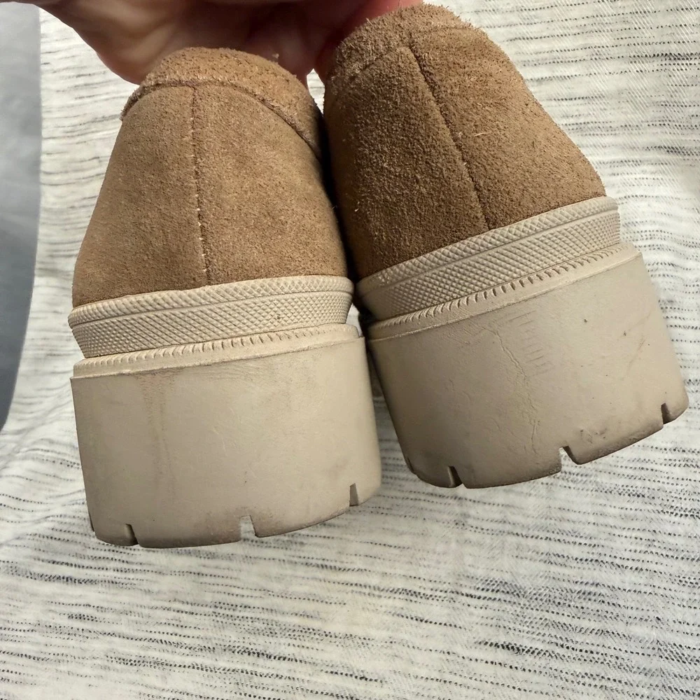 Patina Portland Leather Chunky Lug Sole Tan Suede Loafers‎ 6.5 Preppy Career
